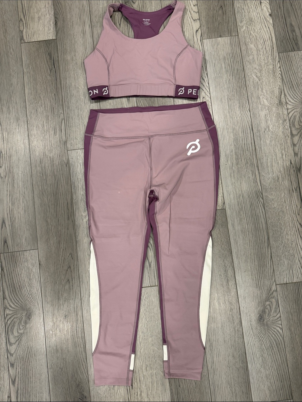 Peloton Mauve & Plum Workout Set - Sports Bra and Leggings XL
